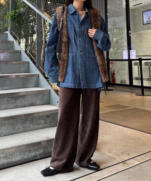 WILLOW(ウィロー)の「【willow】ストレッチコーデュロイパンツ(その他パンツ・レディース・ブラウン/オフホワイト・MEDIUM/SMALL)」の12枚目の写真