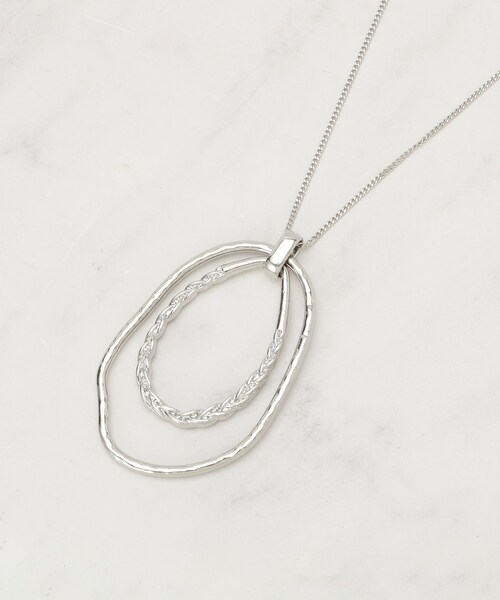 grove（グローブ）の「ダブルオーバルビッグリングネックレス（ネックレス・レディース・ゴールド/シルバー・00）」の2枚目の写真
