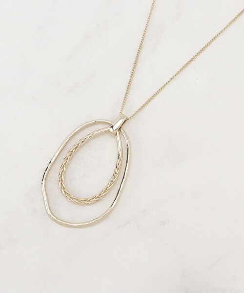grove（グローブ）の「ダブルオーバルビッグリングネックレス（ネックレス・レディース・ゴールド/シルバー・00）」の3枚目の写真