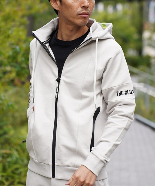 LUXE/R GOLF(ラグジュ ゴルフ)の「(RM)【LUXE/R GOLF】スウェット×フリース スタンド ZIPパーカー(パーカー・メンズ・ブラック/ライトグレー/オフホワイト・M/L/XL)」の3枚目の写真