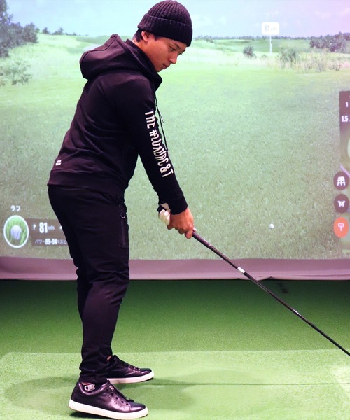 LUXE/R GOLF(ラグジュ ゴルフ)の「(RM)【LUXE/R GOLF】スウェット×フリース スタンド ZIPパーカー(パーカー・メンズ・ブラック/ライトグレー/オフホワイト・M/L/XL)」の4枚目の写真