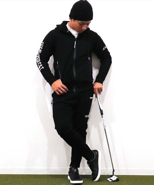 LUXE/R GOLF(ラグジュ ゴルフ)の「(RM)【LUXE/R GOLF】スウェット×フリース スタンド ZIPパーカー(パーカー・メンズ・ブラック/ライトグレー/オフホワイト・M/L/XL)」の9枚目の写真