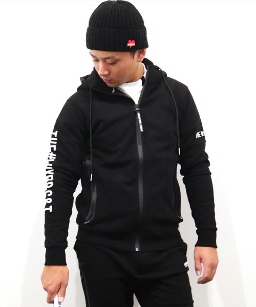 LUXE/R GOLF(ラグジュ ゴルフ)の「(RM)【LUXE/R GOLF】スウェット×フリース スタンド ZIPパーカー(パーカー・メンズ・ブラック/ライトグレー/オフホワイト・M/L/XL)」の11枚目の写真