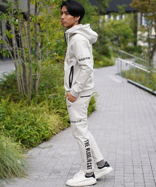 LUXE/R GOLF(ラグジュ ゴルフ)の「(RM)【LUXE/R GOLF】スウェット×フリース スタンド ZIPパーカー(パーカー・メンズ・ブラック/ライトグレー/オフホワイト・M/L/XL)」の13枚目の写真