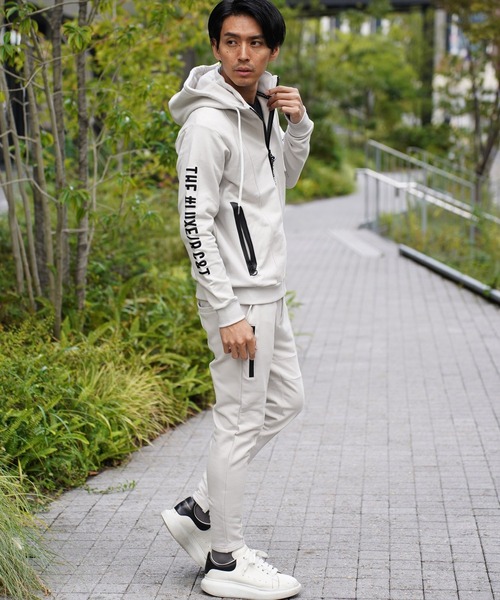LUXE/R GOLF(ラグジュ ゴルフ)の「(RM)【LUXE/R GOLF】スウェット×フリース スタンド ZIPパーカー(パーカー・メンズ・ブラック/ライトグレー/オフホワイト・M/L/XL)」の15枚目の写真