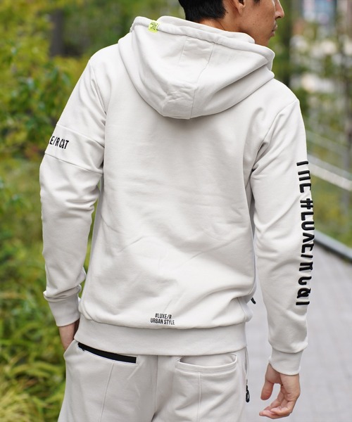LUXE/R GOLF(ラグジュ ゴルフ)の「(RM)【LUXE/R GOLF】スウェット×フリース スタンド ZIPパーカー(パーカー・メンズ・ブラック/ライトグレー/オフホワイト・M/L/XL)」の17枚目の写真
