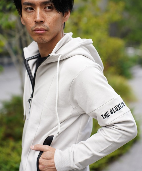 LUXE/R GOLF(ラグジュ ゴルフ)の「(RM)【LUXE/R GOLF】スウェット×フリース スタンド ZIPパーカー(パーカー・メンズ・ブラック/ライトグレー/オフホワイト・M/L/XL)」の18枚目の写真