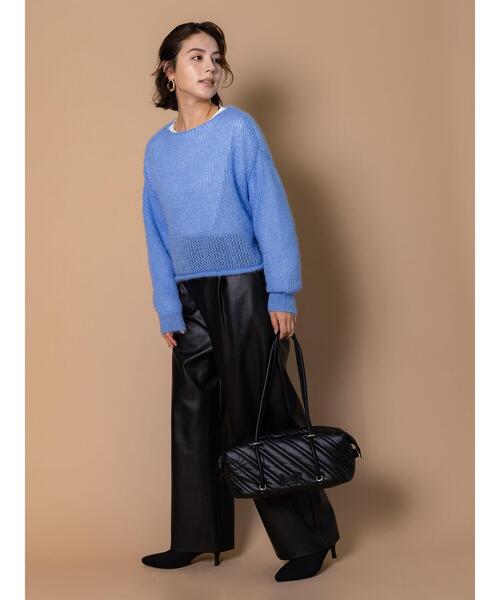 Te chichi(テチチ)の「キャットヤーンメッシュニット(ニット/セーター・レディース・オフホワイト/ブルー/グレー・F)」の5枚目の写真