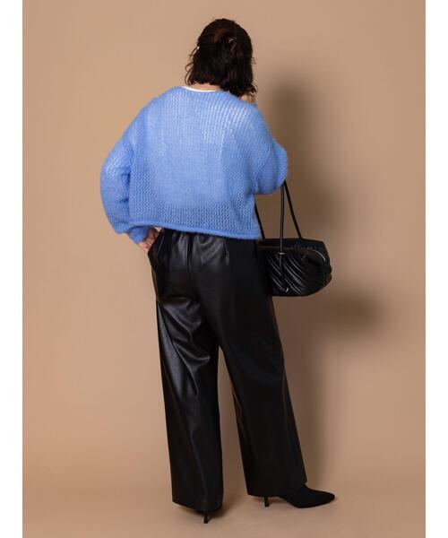 Te chichi(テチチ)の「キャットヤーンメッシュニット(ニット/セーター・レディース・オフホワイト/ブルー/グレー・F)」の6枚目の写真