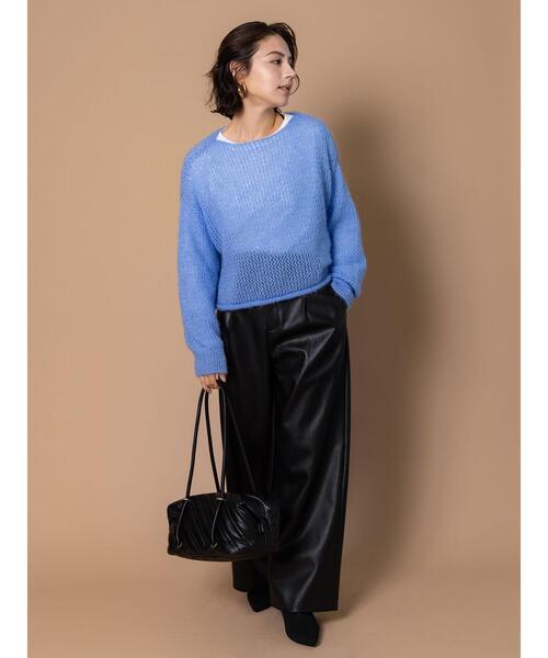 Te chichi(テチチ)の「キャットヤーンメッシュニット(ニット/セーター・レディース・オフホワイト/ブルー/グレー・F)」の8枚目の写真