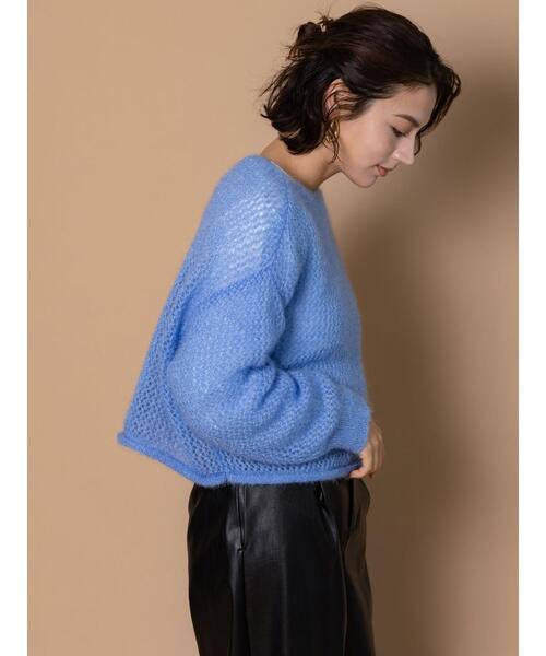 Te chichi(テチチ)の「キャットヤーンメッシュニット(ニット/セーター・レディース・オフホワイト/ブルー/グレー・F)」の10枚目の写真