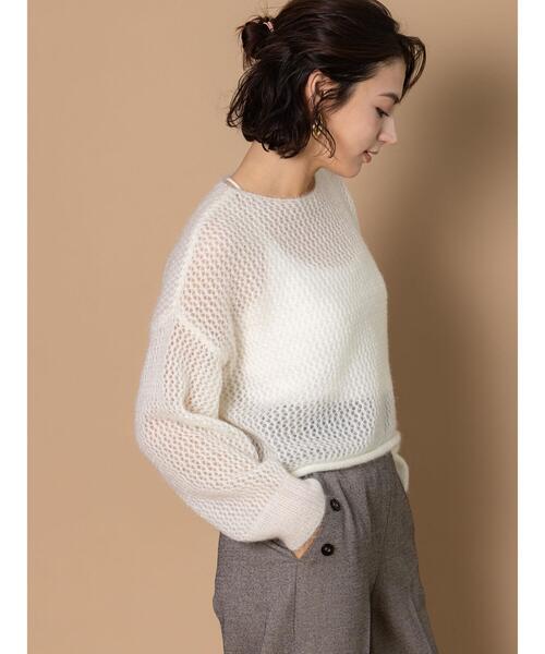 Te chichi(テチチ)の「キャットヤーンメッシュニット(ニット/セーター・レディース・オフホワイト/ブルー/グレー・F)」の19枚目の写真