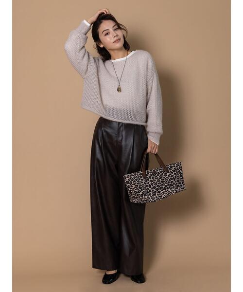 Te chichi(テチチ)の「キャットヤーンメッシュニット(ニット/セーター・レディース・オフホワイト/ブルー/グレー・F)」の21枚目の写真