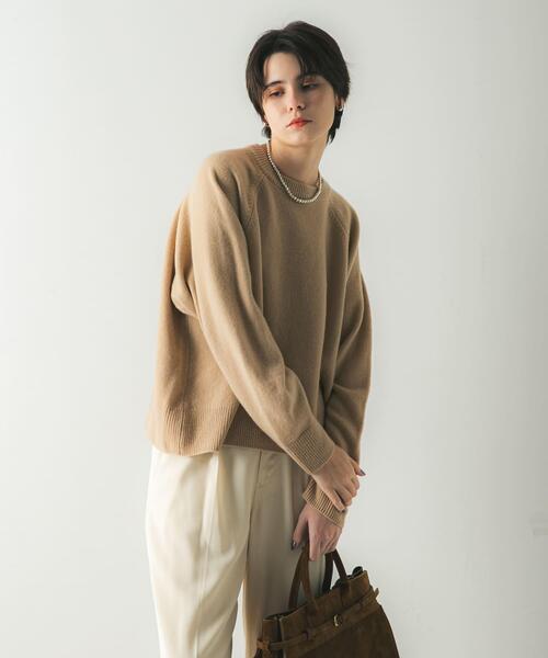 URBAN RESEARCH(アーバンリサーチ)の「カシミヤ強縮クルーネックニット(ニット/セーター・レディース・ベージュ/ライトグレー/チャコールグレー/レッド・FREE)」の20枚目の写真