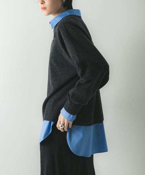 URBAN RESEARCH（アーバンリサーチ）の「カシミヤ強縮クルーネックニット（ニット/セーター・レディース・ベージュ/ライトグレー/チャコールグレー/レッド・FREE）」の8枚目の写真