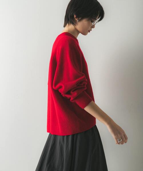 URBAN RESEARCH(アーバンリサーチ)の「カシミヤ強縮クルーネックニット(ニット/セーター・レディース・ベージュ/ライトグレー/チャコールグレー/レッド・FREE)」の8枚目の写真