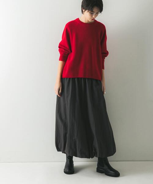 URBAN RESEARCH(アーバンリサーチ)の「カシミヤ強縮クルーネックニット(ニット/セーター・レディース・ベージュ/ライトグレー/チャコールグレー/レッド・FREE)」の9枚目の写真