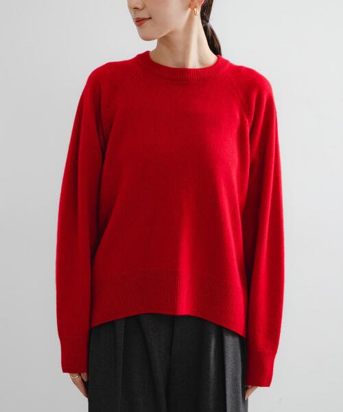 URBAN RESEARCH(アーバンリサーチ)の「カシミヤ強縮クルーネックニット(ニット/セーター・レディース・ベージュ/ライトグレー/チャコールグレー/レッド・FREE)」の10枚目の写真