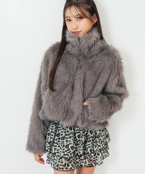 A'K-POPさん専用 ファーライクダブルジップブルゾン ANAP（アナップ） ブルゾン アウター ダブルジップ ミックスファー