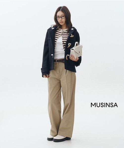 MUSINSA STANDARD WOMAN（ムシンサスタンダードウーマン）の「ウィメンズツーピンタックワイドチノパンツ[ベージュ]（その他パンツ・レディース・その他・24/25/29/28/27/26/30）」の7枚目の写真