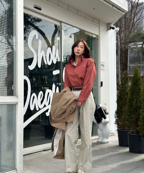 MUSINSA STANDARD WOMAN（ムシンサスタンダードウーマン）の「ウィメンズツーピンタックワイドチノパンツ[ベージュ]（その他パンツ・レディース・その他・24/25/29/28/27/26/30）」の12枚目の写真