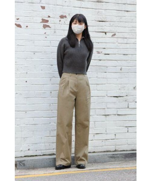 MUSINSA STANDARD WOMAN（ムシンサスタンダードウーマン）の「ウィメンズツーピンタックワイドチノパンツ[ベージュ]（その他パンツ・レディース・その他・24/25/29/28/27/26/30）」の21枚目の写真