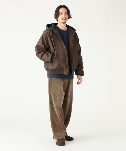 B:MING by BEAMS(ビーミングバイビームス)の「フェイク レザー ジップ パーカー(ユニセックス)(ブルゾン・メンズ・ブラック/ブラウン・S/M/L/XL)」の5枚目の写真