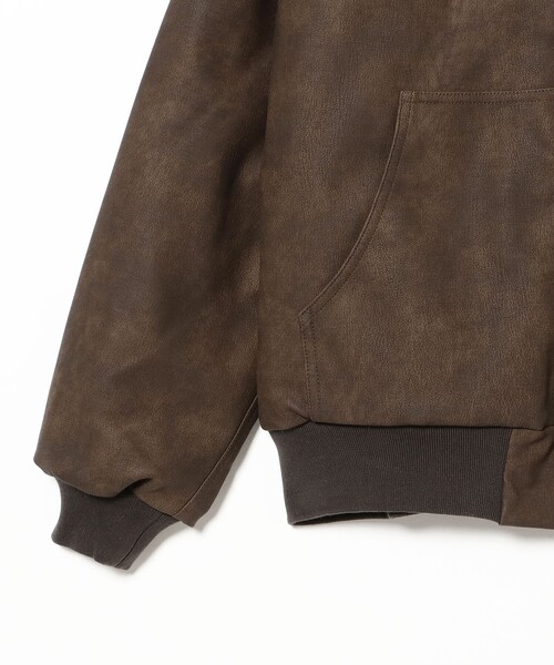 B:MING by BEAMS(ビーミングバイビームス)の「フェイク レザー ジップ パーカー(ユニセックス)(ブルゾン・メンズ・ブラック/ブラウン・S/M/L/XL)」の13枚目の写真