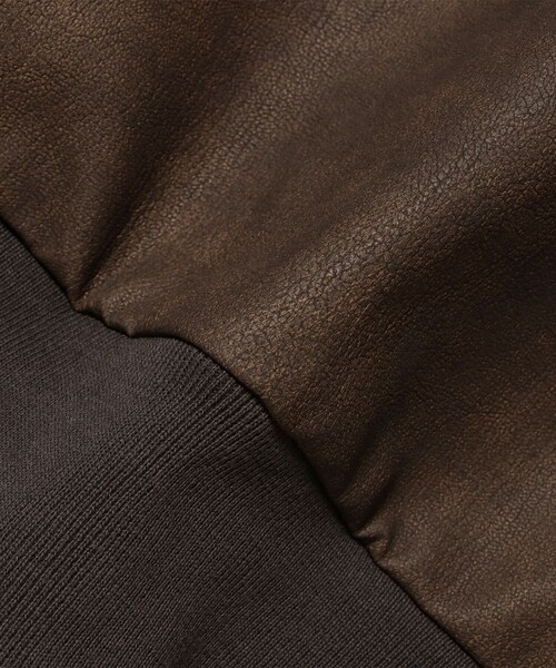 B:MING by BEAMS(ビーミングバイビームス)の「フェイク レザー ジップ パーカー(ユニセックス)(ブルゾン・メンズ・ブラック/ブラウン・S/M/L/XL)」の16枚目の写真