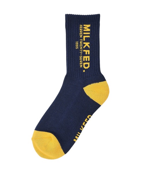 MILKFED.(ミルクフェド)の「STENCIL LOGO SOCKS(ソックス/靴下・レディース・ブラック/ネイビー/ホワイト・ONE SIZE)」の3枚目の写真