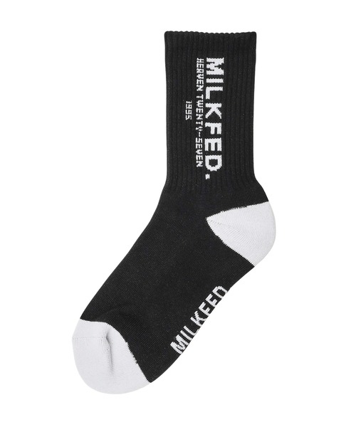 MILKFED.(ミルクフェド)の「STENCIL LOGO SOCKS(ソックス/靴下・レディース・ブラック/ネイビー/ホワイト・ONE SIZE)」の2枚目の写真