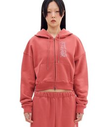 AB CROP HOOD ZIP-UP (DUSTY PINK)
