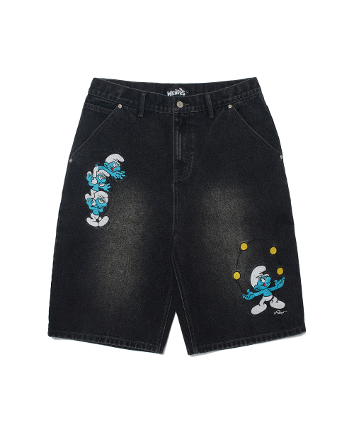 CARNIVAL DENIM SHORTS (BLACK)