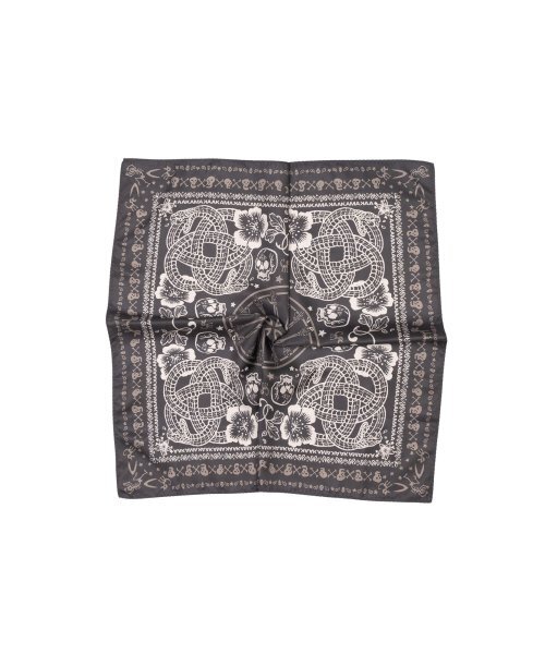 AAKAM(アーカム)の「Skull Printed Scarf (Brown)(バンダナ/スカーフ・レディース・その他・FREE)」の1枚目の写真