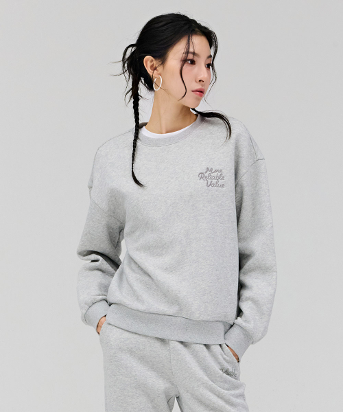 CHASECULT（チェイスカルト）の「レディース刺繍ポイント裏起毛スウェットTシャツ-グレー（スウェット・レディース・ライトグレー・85/90）」の3枚目の写真