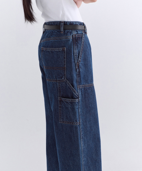 MUSINSA STANDARD WOMAN（ムシンサスタンダードウーマン）の「ウィメンズデニムダブルニーカーペンターパンツ [ミディアムインディゴ]（デニムパンツ・レディース・その他・30/24/25/26/27/28/29）」の6枚目の写真