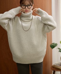wool high neck oversize knit / ウールハイネックオーバーサイズニットプルオーバー