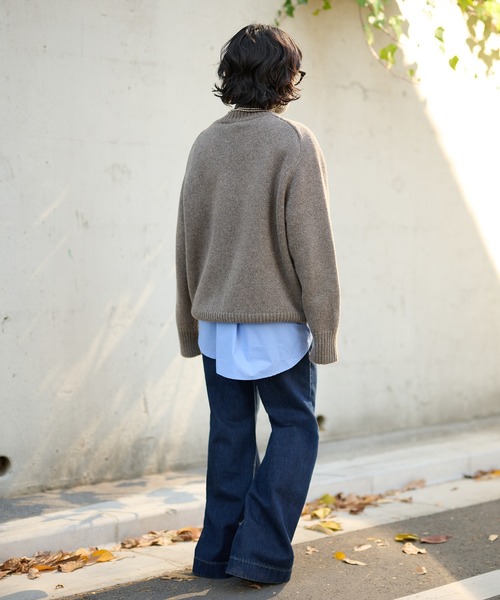 LAULEN(ローレン)の「wool high neck oversize knit / ウールハイネックオーバーサイズニットプルオーバー(ニット/セーター・レディース・チャコールグレー/ブラック/オートミール/ベージュ/レッド・FREE)」の13枚目の写真