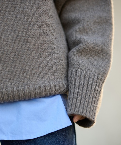 LAULEN(ローレン)の「wool high neck oversize knit / ウールハイネックオーバーサイズニットプルオーバー(ニット/セーター・レディース・チャコールグレー/ブラック/オートミール/ベージュ/レッド・FREE)」の17枚目の写真