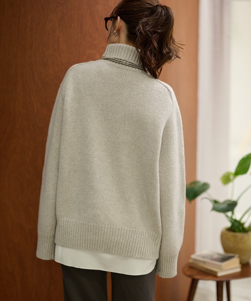 LAULEN(ローレン)の「wool high neck oversize knit / ウールハイネックオーバーサイズニットプルオーバー(ニット/セーター・レディース・チャコールグレー/ブラック/オートミール/ベージュ/レッド・FREE)」の22枚目の写真