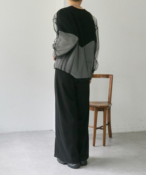 ear PAPILLONNER(イアパピヨネ)の「バイカラーシアーニット【SUM1 STYLE】(ニット/セーター・レディース・グレー/ミント・FREE)」の10枚目の写真