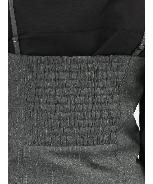 m.f.editorial（エムエフエディトリアル）の「【ストレッチ ウォッシャブル】m.f.エディトリアルレディース  ピンスト ビスチェ グレー(セットアップ可能)（スーツベスト・レディース・グレー系その他2・LARGE/MEDIUM）」の5枚目の写真