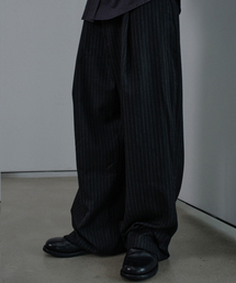 DIVEIN（ダイブイン）の「HBT STRIPE TROUSERS (BLACK)（スラックス）」