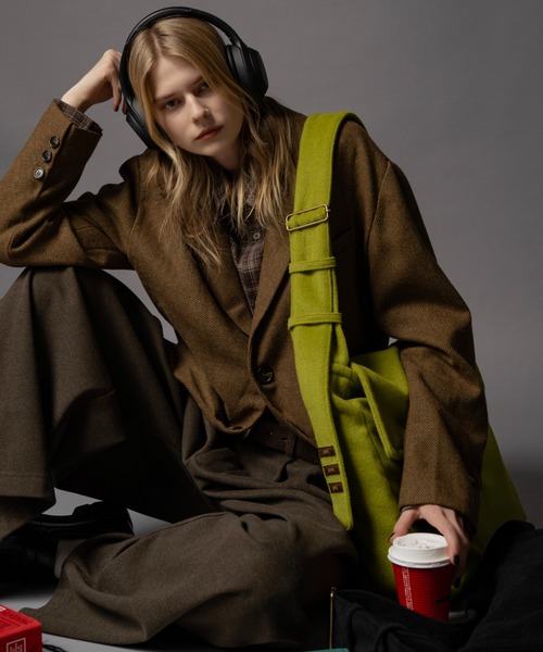 CIVVY.（シヴィ―）の「Felt Shoulder Bag - フェルトショルダーバッグ -（ショルダーバッグ・メンズ・ブラック/グリーン・FREE）」の18枚目の写真