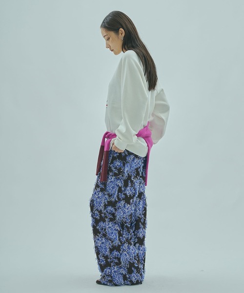 ROSE BUD(ローズバッド)の「(mag.by c)ROSE PRINT L/S SWEAT(スウェット・レディース・ホワイト/グレー・ONE SIZE)」の7枚目の写真
