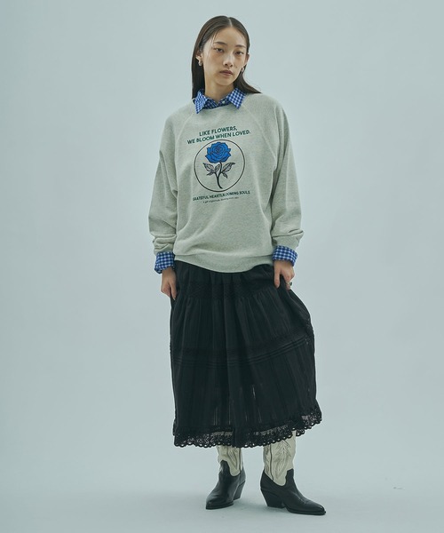 ROSE BUD(ローズバッド)の「(mag.by c)ROSE PRINT L/S SWEAT(スウェット・レディース・ホワイト/グレー・ONE SIZE)」の14枚目の写真