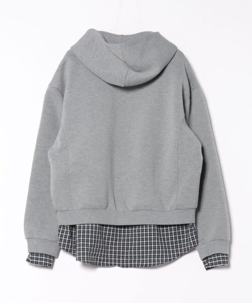 a.p.o.v.(エーピーオービー)の「a.p.o.v. リバーシブルチェックシャツジャケット×フェイクレイヤード短丈スウェットジップアップパーカー(パーカー・メンズ・ブラック/グレー・ONESIZE)」の3枚目の写真