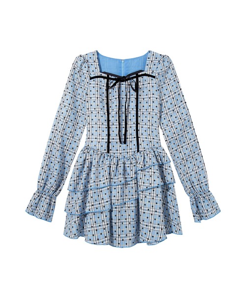 セール】HOOK for girls -original- チェックアシンメトリーフリル