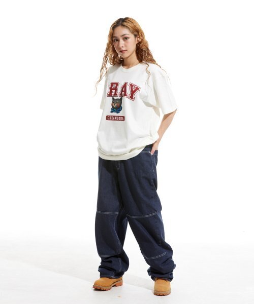 CREAM SODA LAB（クリームソーダラボ）の「グレー ロゴ 半袖Tシャツ アイボリーピンク（Tシャツ/カットソー・メンズ・その他・X-LARGE/XX-LARGE/LARGE/MEDIUM）」の3枚目の写真