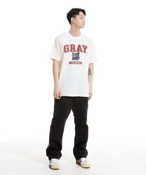 CREAM SODA LAB（クリームソーダラボ）の「グレー ロゴ 半袖Tシャツ アイボリーピンク（Tシャツ/カットソー・メンズ・その他・X-LARGE/XX-LARGE/LARGE/MEDIUM）」の7枚目の写真
